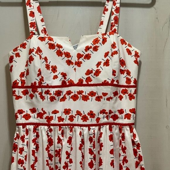 R & K Originals Summer Dress W/Poppy Print Size 8 - Picture 3 of 6